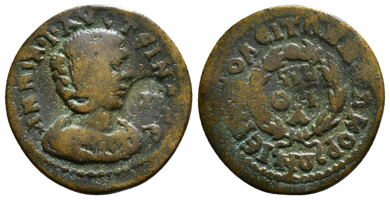 PHRYGIA,Hierapolis, Annia Faustina (Augusta, 221). AE
Obv: ΑΝΝΙΑ ΦΑVСΤЄΙΝΑ СЄΒ -...