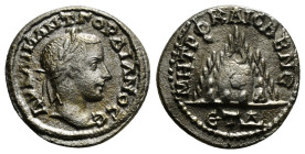 CAPPADOCIA. Caesarea. Gordian III (238-244). Drachm. Dated RY 4 (240/1).
Obv: AV KAI M ANT ΓOPΔIANOC.
Laureate head right.
Rev: MHTPO KAICA B NЄ / ЄT ...