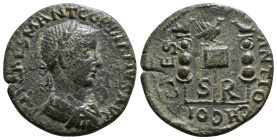 PISIDIA. Antioch. Gordian III (238-244). Ae.
Obv: IMP CAES M ANT GORDIANVS AV.
Radiate, draped and cuirassed bust right.
Rev: CAES ANTIOCH COL / S - R...