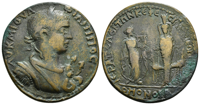 PHRYGIA. Hierapolis. Homonoia with Ephesus. Philip II (247-249). Ae.
Obv: AV K M...