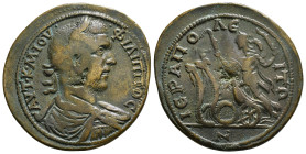 Phrygia. Hierapolis . Philip I Arab AD 244-249. Æ Medallic
Obv : ΑΥΤ Κ Μ ΙΟΥ ΦΙΛΙΠΠΟϹ,laureate, draped and cuirassed bust of Philip I, r., seen from ...