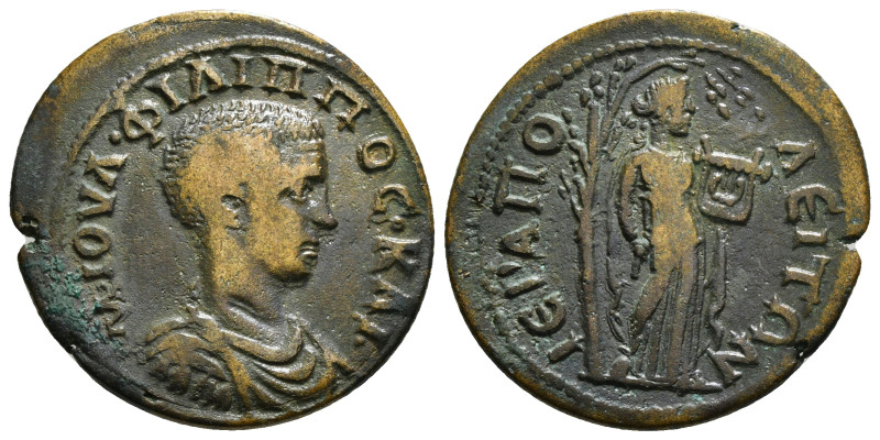 PHRYGIA, Hierapolis. Philip II. As Caesar, AD 244-247. Æ Bareheaded, draped, and...