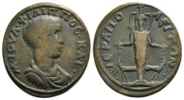 Phrygia. Hierapolis. Philip II as Caesar AD 244-247. AE Obv: Μ ΙΟΥΛ ΦΙΛΙΠΠΟϹ ΚΑΙ; bare-headed, draped and cuirassed bust of Philip II. Rev: ΙƐΡΑΠΟΛƐΙΤ...