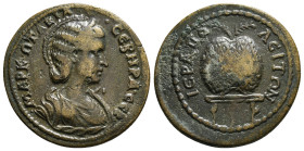 PHRYGIA. Hierapolis. Otacilia Severa (Augusta, 244-249). Ae.
Obv: MAPK OTAKIΛ CЄBHPA CЄB.
Draped bust right, wearing stephane.
Rev: IЄΡAΠOΛЄITΩN.
Priz...