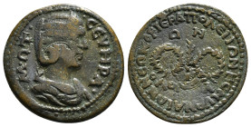 PHRYGIA. Hierapolis. Otacilia Severa (Augusta, 244-249). Ae..
Obv: M ΩT CЄVHPA.
Draped bust right, wearing stephane.
Rev: IЄPAΠOΛЄITΩN. Two wreath 6,3...