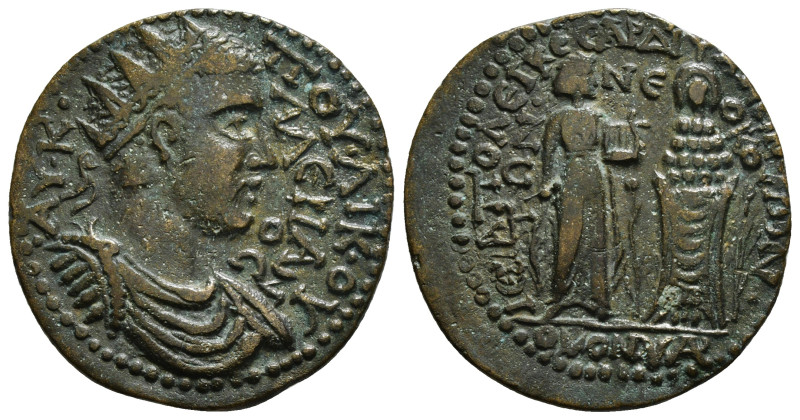 PHRYGIA. Hierapolis. Valerian I (253-260). Ae. Homonoia issue with Sardis.
Obv: ...