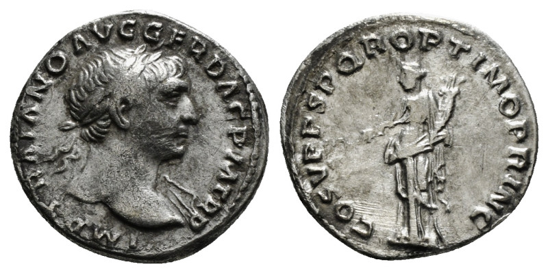 TRAJAN (98-117). Fourrèe Denarius. Rome.
Obv: IMP TRAIANO AVG GER DAC P M TR P C...