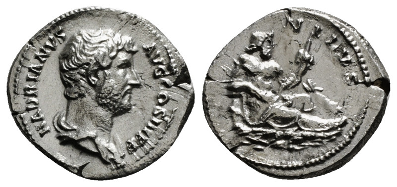 HADRIAN (117-138). Denarius. Rome. "Travel Series" issue.
Obv: HADRIANVS AVG COS...