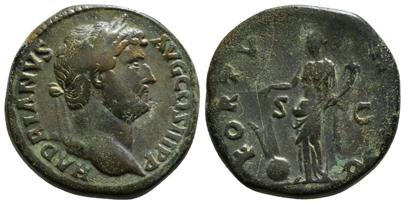 HADRIAN (117-138). Sestertius. Rome.
Obv: HADRIANVS AVG COS III P P.
Laureate he...