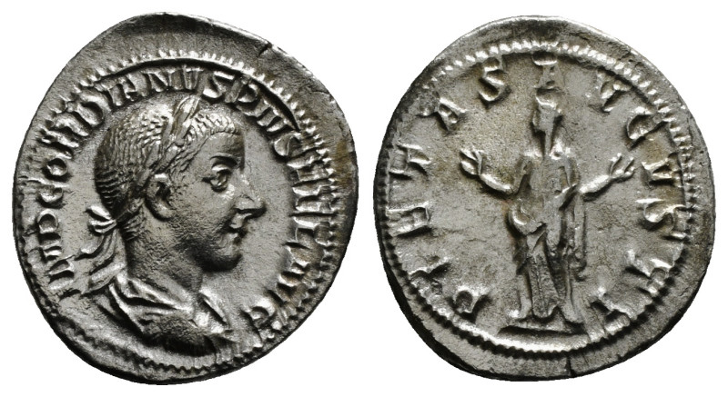 GORDIAN III (238-244). Denarius. Rome.
Obv: IMP GORDIANVS PIVS FEL AVG.
Laureate...