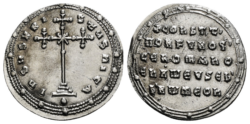 CONSTANTINE VII PORPHYROGENITUS with ROMANUS I (913-959). Miliaresion. Constanti...