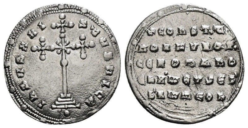 CONSTANTINE VII PORPHYROGENITUS with ROMANUS I (913-959). Miliaresion. Constanti...