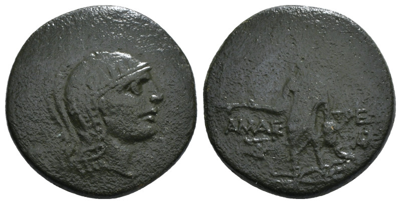 PAPHLAGONIA. Amastris. Ae (Circa 105-85 BC). Obv: Helmeted head of Athena right....