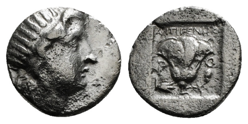 CARIA. Rhodes. Drachm (Circa 150-125 BC).
Obv: Radiate head of Helios right.
Rev...