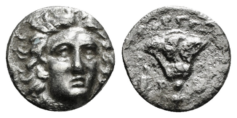 CARIA. Rhodes. Drachm (Circa 305-275 BC).
Obv: Head of Helios facing slightly ri...