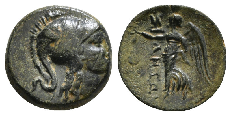 PAMPHYLIA. Side. Ae (Circa mid 1st to 2nd century AD).
Obv: Helmeted head of Ath...