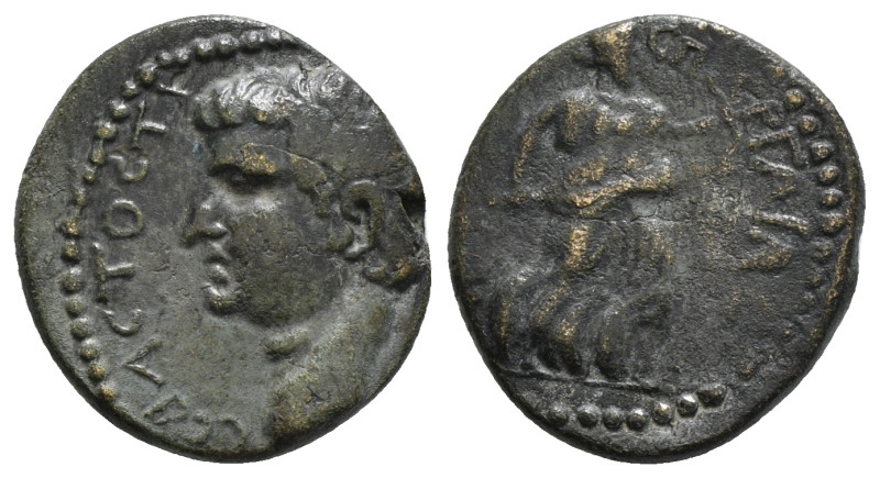 PAMPHYLIA. Perge. Tiberius (14-37). Ae.
Obv: TIBERIOC KAICAP CEBACTOC.
Bare he...