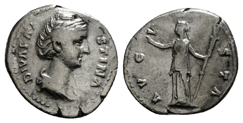 DIVA FAUSTINA I (Died 140/1). Denarius. Rome.
Obv: DIVA FAVSTINA.
Draped bust ri...