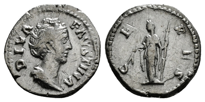 DIVA FAUSTINA I (Died 140/1). Denarius. Rome.
Obv: DIVA FAVSTINA.
Draped bust ri...