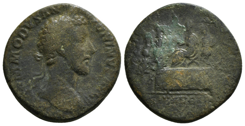 COMMODUS (177-192). Sestertius. Rome.
Obv: M COMMOD ANT P FELIX AVG BRIT P P.
La...