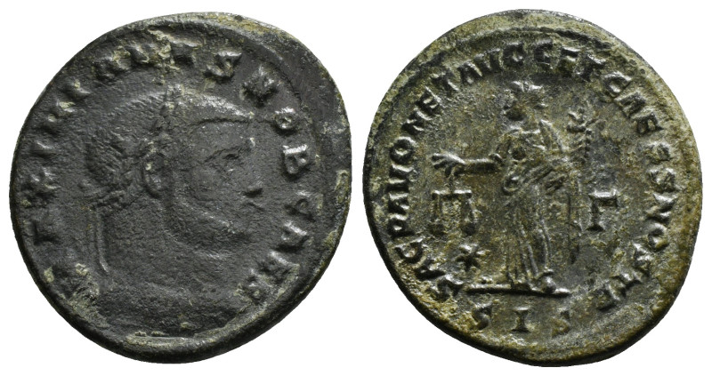 MAXIMIANUS HERCULIUS (First reign, 286-305). Follis. Siscia. Obv: IMP MAXIMIANVS...