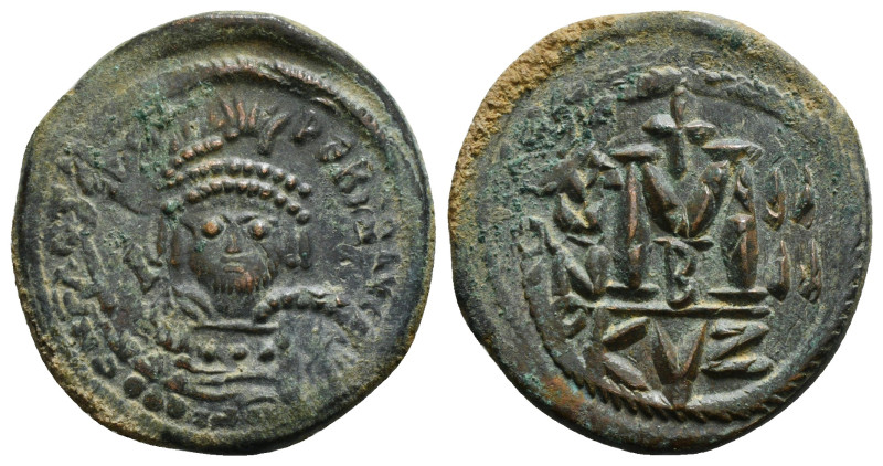 HERACLIUS (610-641). Follis. Cyzicus.
Obv: D N ҺRACLI PЄRP AVG.
Helmeted and cui...