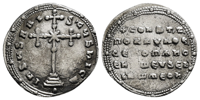 CONSTANTINE VII PORPHYROGENITUS with ROMANUS I (913-959). Miliaresion. Constanti...