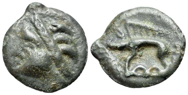 Celtic Gaul, Leuci. Boar Standard Series, before 52 BC. Potin Unit (19mm, 3.66g,...