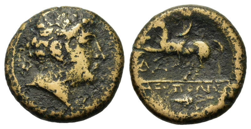 Italy. Southern Campania. Neapolis, c. 250-225 BC. Æ (16mm, 4.63g, 1h). Male hea...