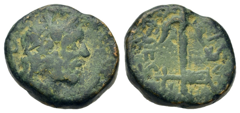 Italy. Northern Lucania. Paestum, c. 2nd century BC. Æ Semis (15,5mm, 6.6g). Lau...