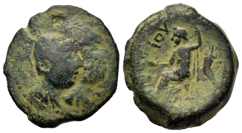 Italy. Bruttium, Lokroi Epizephyrioi, c. 280-275 BC. Æ (19,5mm, 6g). Jugate head...