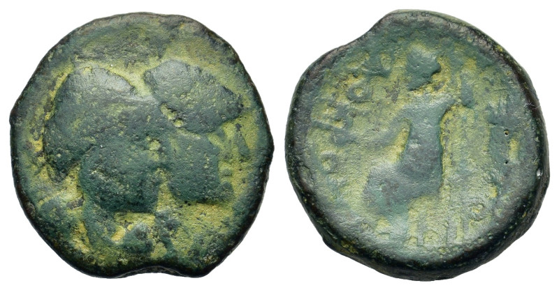 Italy. Bruttium, Lokroi Epizephyrioi, c. 280-275 BC. Æ (18mm, 4.5g). Jugate head...