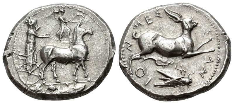 Sicily, Messana, 445-439 BC. Electrotype type  XIX cent. Tetradrachm (27mm, 17.1...