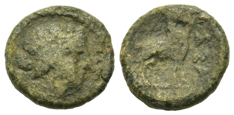 Macedon, Thessalonica, c. 187-168/7 BC. Æ (15mm, 3.5g). Wreathed head of Dionyso...