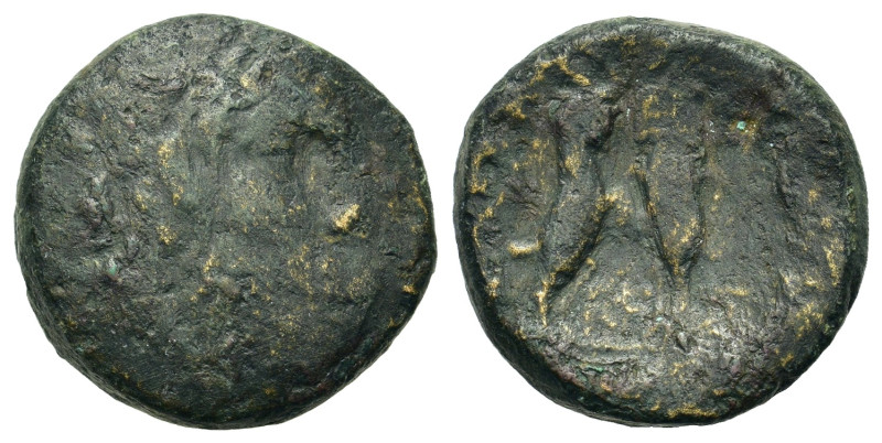 Macedon, Thessalonica, c. 187-31 BC. Æ (19mm, 7.4g). Bust of Zeus right with a d...