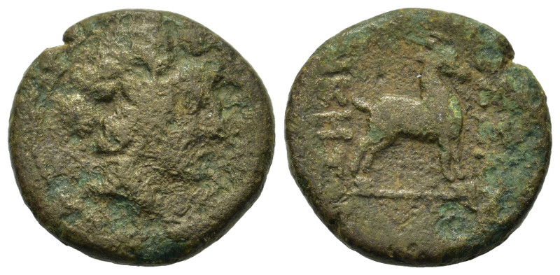 Macedon, Thessalonica, c. 2nd-1st century BC. Æ (18mm, 5.3g). Head of Dionysos r...