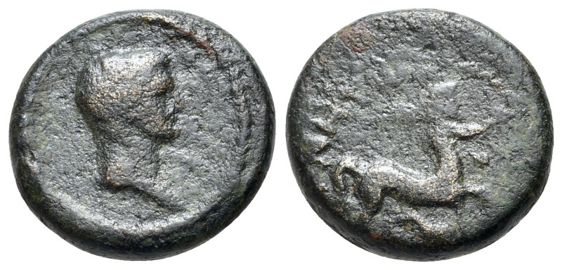 Augustus (27 BC-AD 14). Thessaly, Magnetes. Æ (18mm, 6.17g, 12h). Bare head r. R...