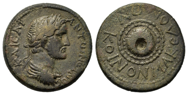 Antoninus Pius (138-161). Macedon, Koinon of Macedon. Æ (21mm, 5.8g). Draped, cu...