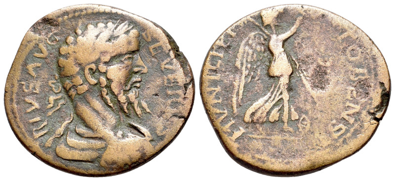 Septimius Severus (193-211). Macedon, Stobi. Æ (28mm, 10.60g). Laureate, draped ...