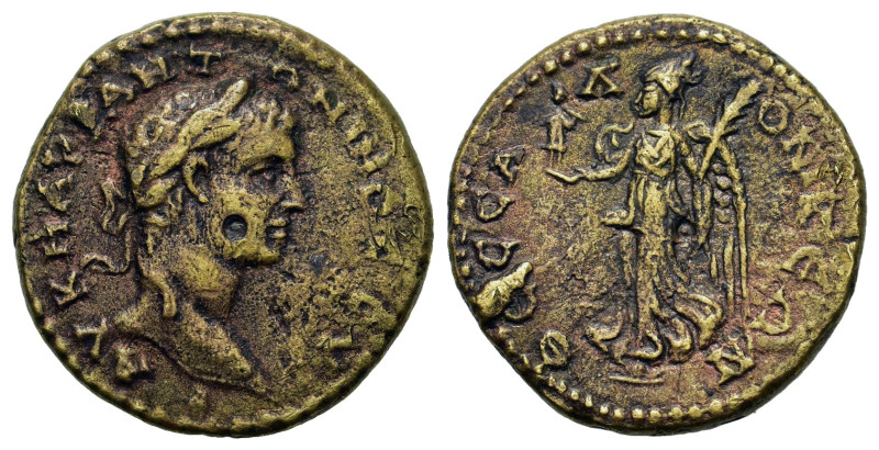 Elagabalus (218-222). Macedon, Thessalonica. Æ (21mm, 6g). Lureate head r. R/ Ni...