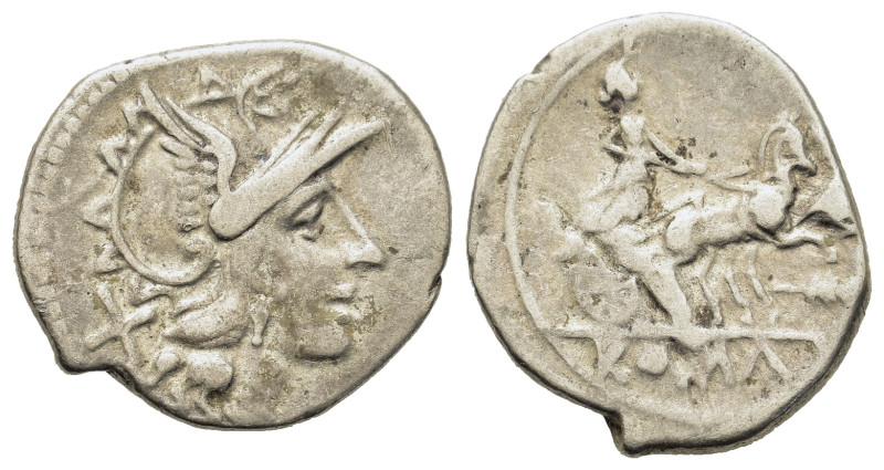 Anonymous, Rome, 179-170 BC. AR Denarius (18.5mm, 3.80 g, 3h). Feather series. H...