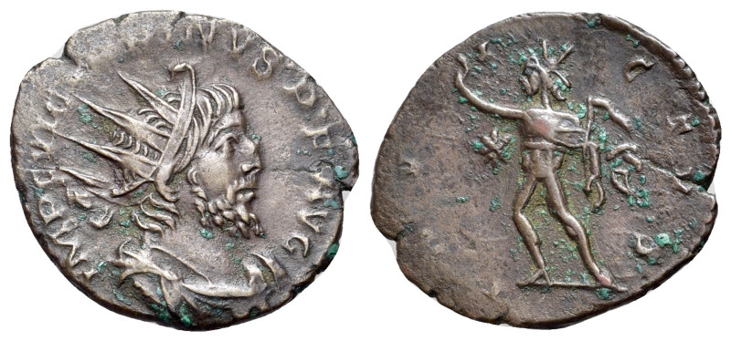 Victorinus (269-271). Radiate (20mm, 2.38g, 6h). Treveri, AD 270. Radiate, drape...