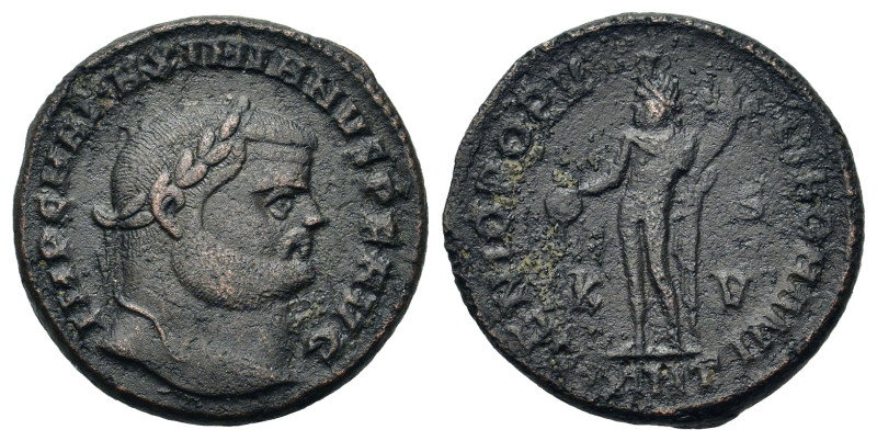 Maximian (286-305). Æ Follis (26mm, 10g). Antioch, AD 299-300. Laureate head r. ...