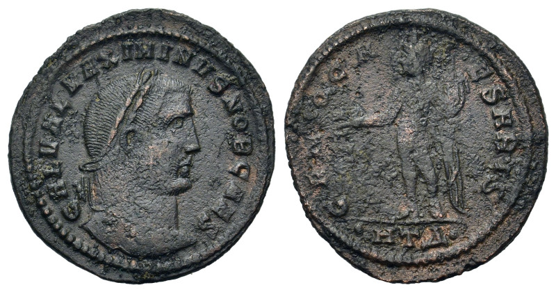 Maximinus II (309-313). Æ Follis (26,5mm, 6.2g). Heraclea, AD 308-309. Head faci...