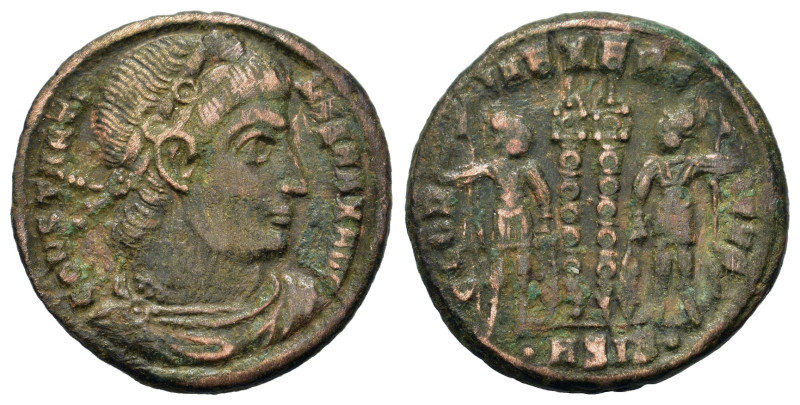 Constantine I (307/10-337). Æ Follis (18mm, 2.6g). Siscia, AD 334/5. Diademed, d...