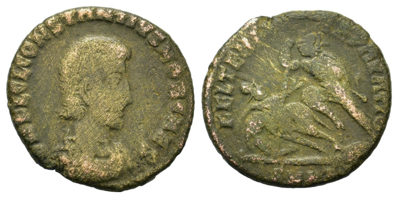 Constantius Gallus (Caesar, 351-354). Æ Follis (17mm, 2.2g). Cyzicus. Bareheaded...