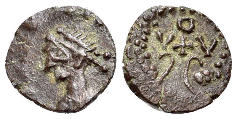 Barbaric imitation of a Roman Follis, c. 3rd-5th century AD (9mm, 0.50g). Intere...