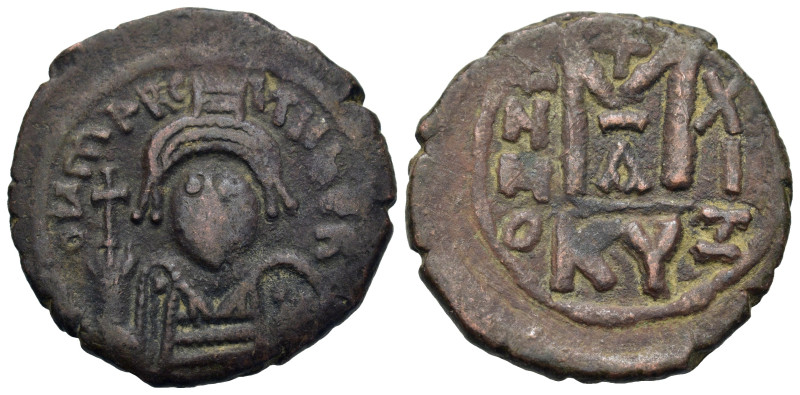 Maurice Tiberius (582-602). Æ 40 Nummi (30mm, 10,5g). Cyzicus, year 11 (AD 592-5...