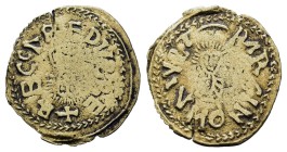 Visigothic Kingdom. Recaredus I (586-601). Tremissis (0.98 g; 16mm). BARCINONA. RECCAREDVS RE +. Rare