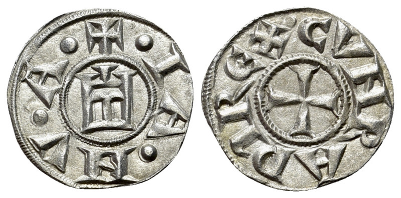 Italy, Genoa, Republic (1139-1339). AR Denaro (15mm,0.85g, 10h). IANVA, Castle.
...